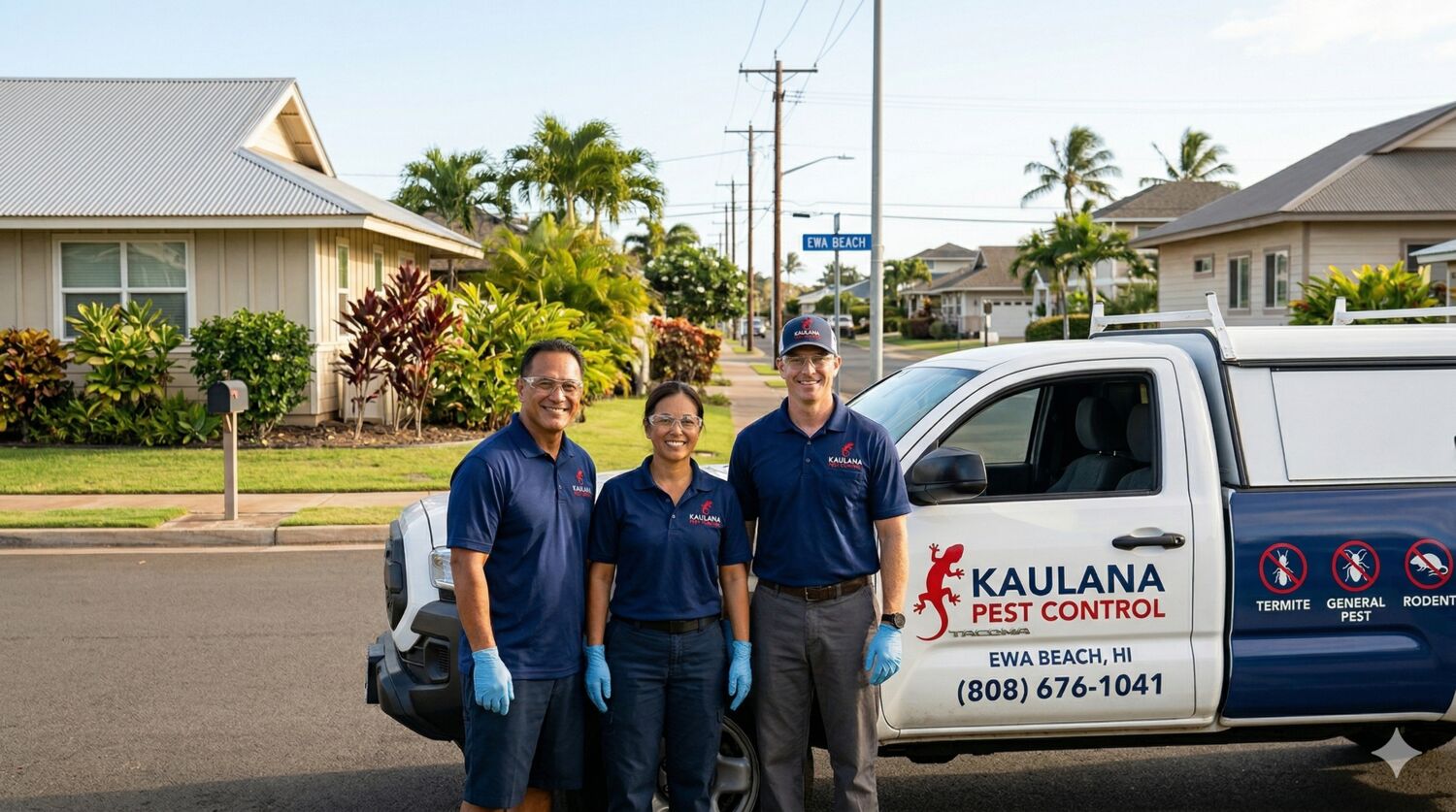 Kaulana Pest Control team and service truck on Oahu